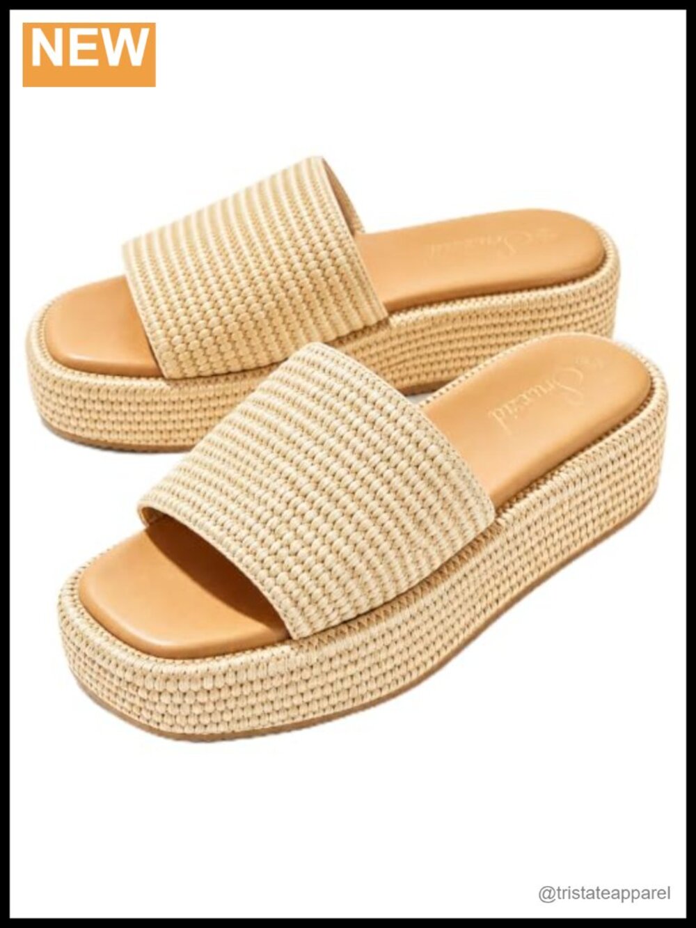 Woven Raffia Platform Sandals Slip On Beach Straw Sandals Summer Vacation Shoes